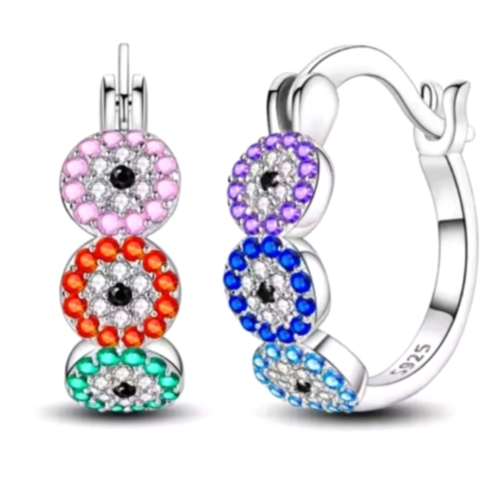 Pink and Purple Infinity Earrings with Crystal Accents